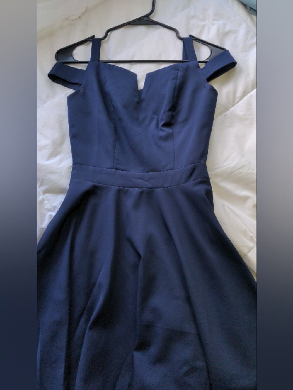 Homecoming One-Shoulder Navy Fit & Flare Dress